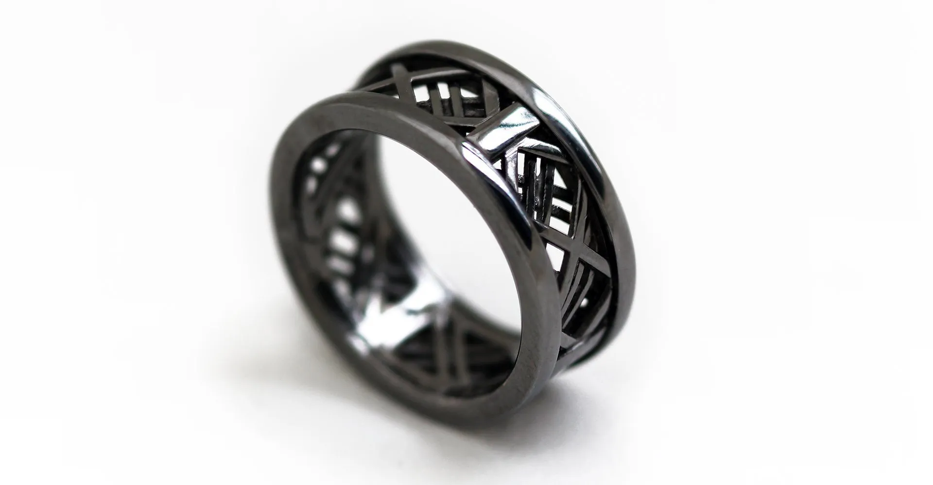 Mash- mens black wedding bands