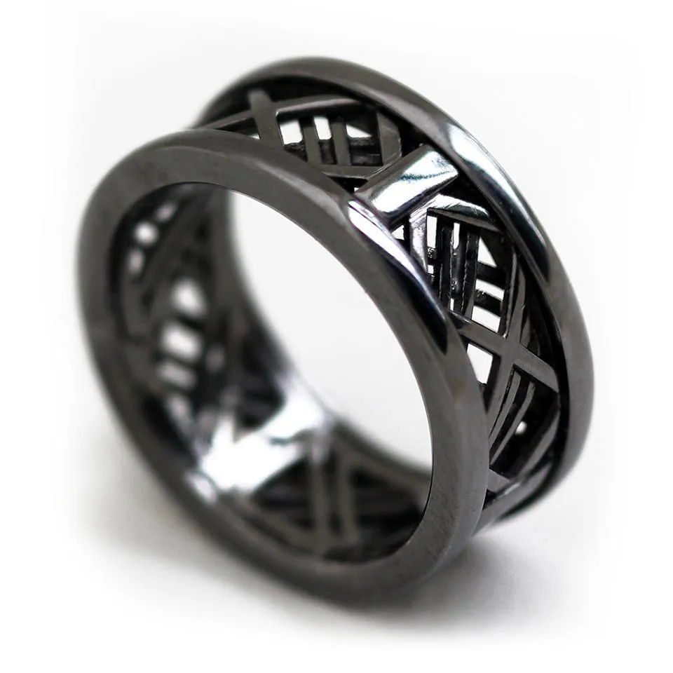 Mash- mens black wedding bands