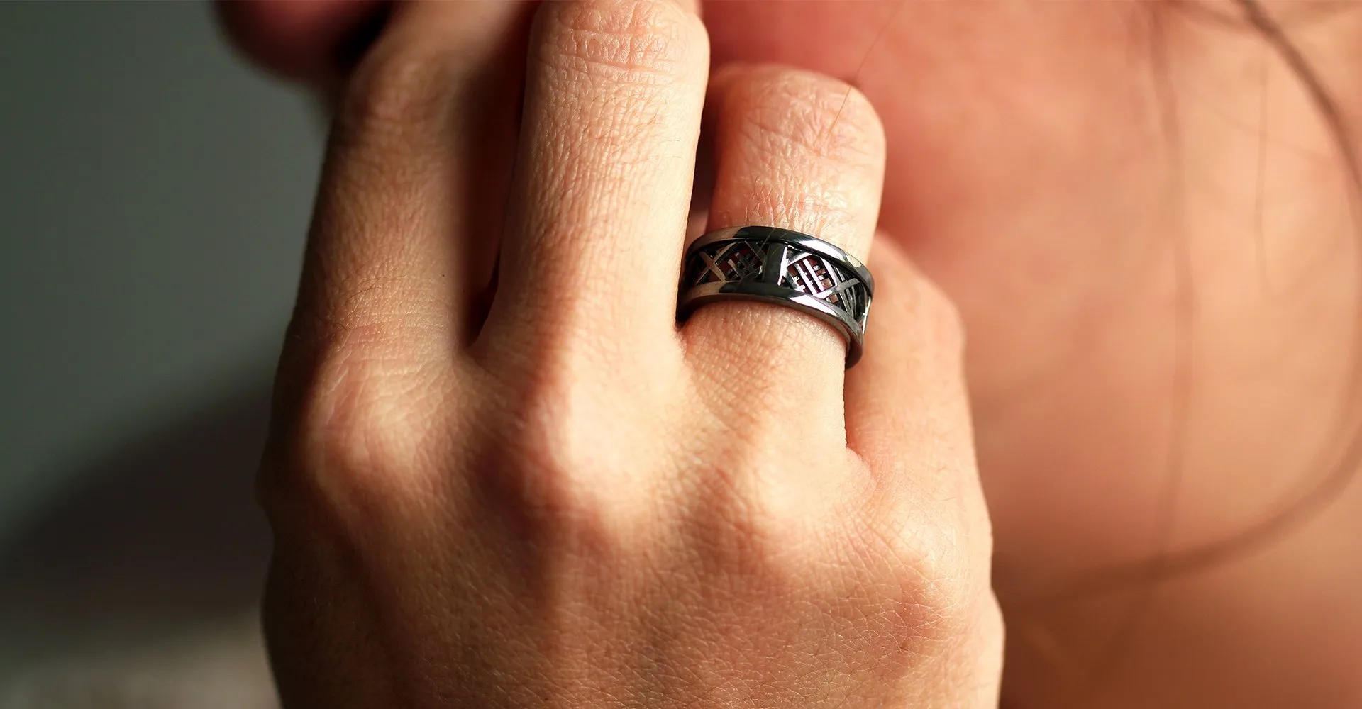 Mash- mens black wedding bands