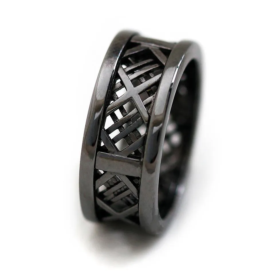 Mash- mens black wedding bands