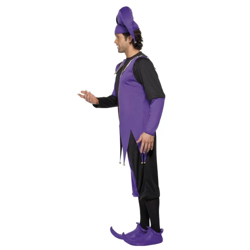 Medieval Jester Adult Black & Purple Costume