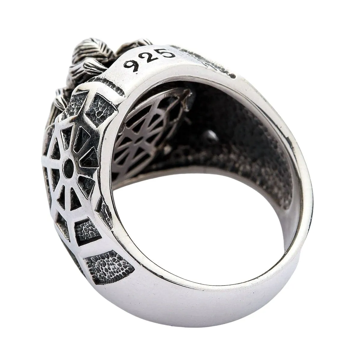 Medium Black Spider Sterling Silver Gothic Ring