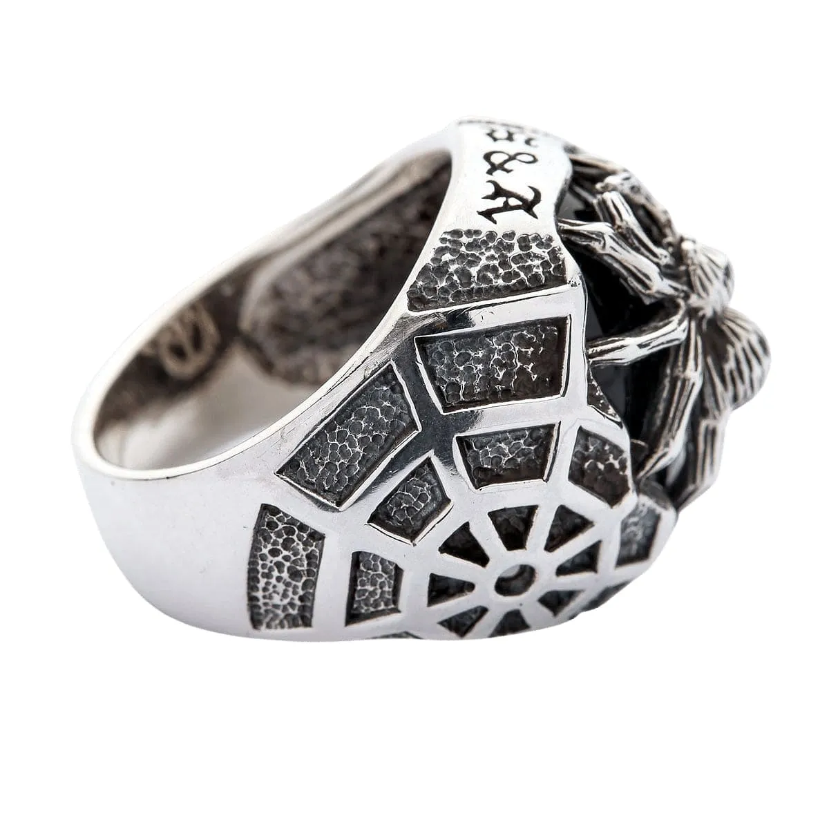 Medium Black Spider Sterling Silver Gothic Ring
