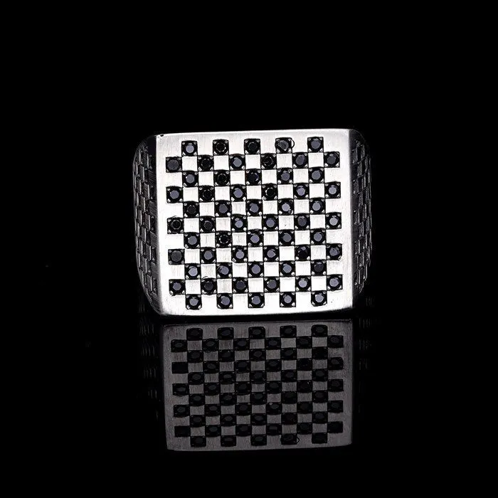 Men’S Sterling Silver Octagon Matte Oxi̇de Ri̇ng Sterling Silver