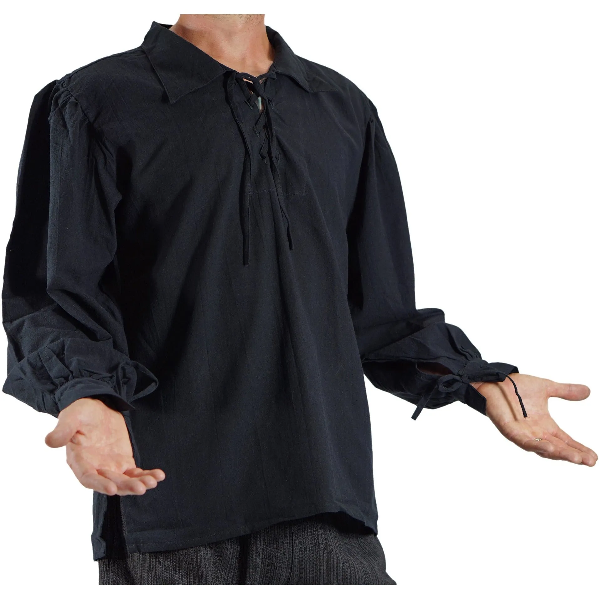 'Merchant' Renaissance Shirt - Black