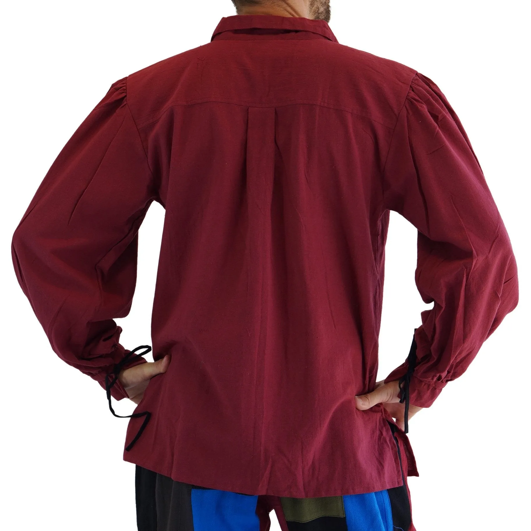 'Merchant' Renaissance Shirt - Burgundy Red