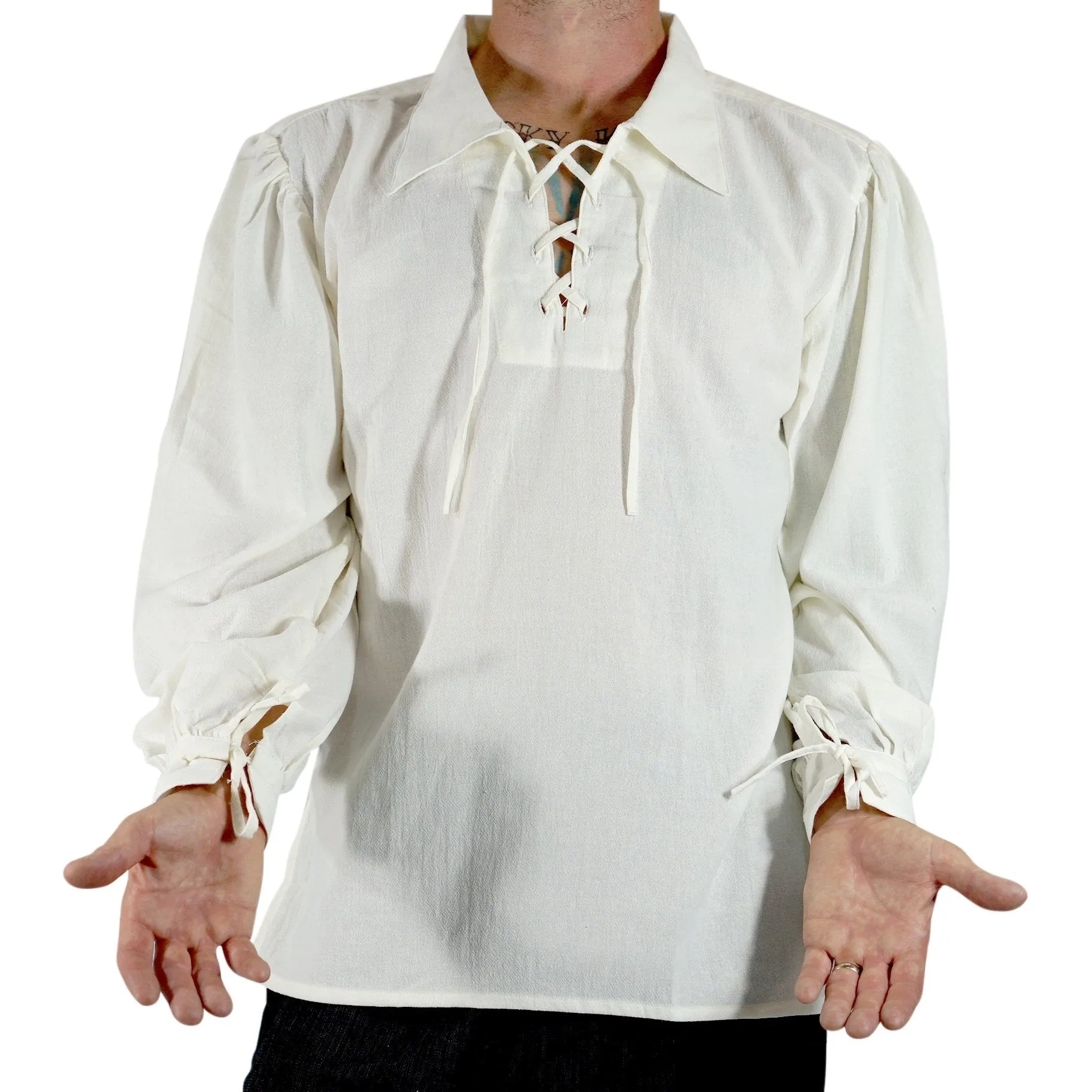 'Merchant' Renaissance Shirt - Cream/Off White