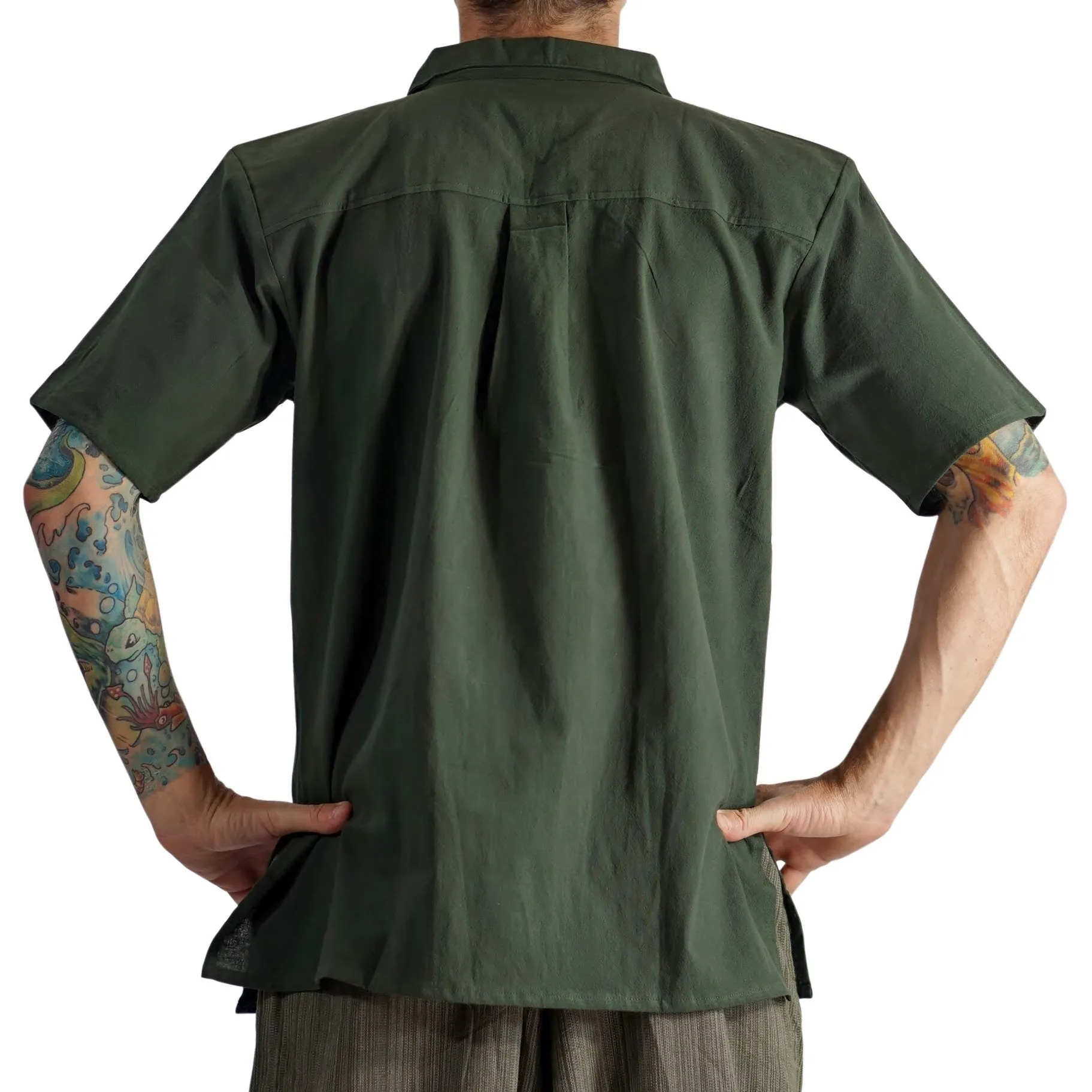 'Merchant' Renaissance Shirt, Short Sleeves - Green
