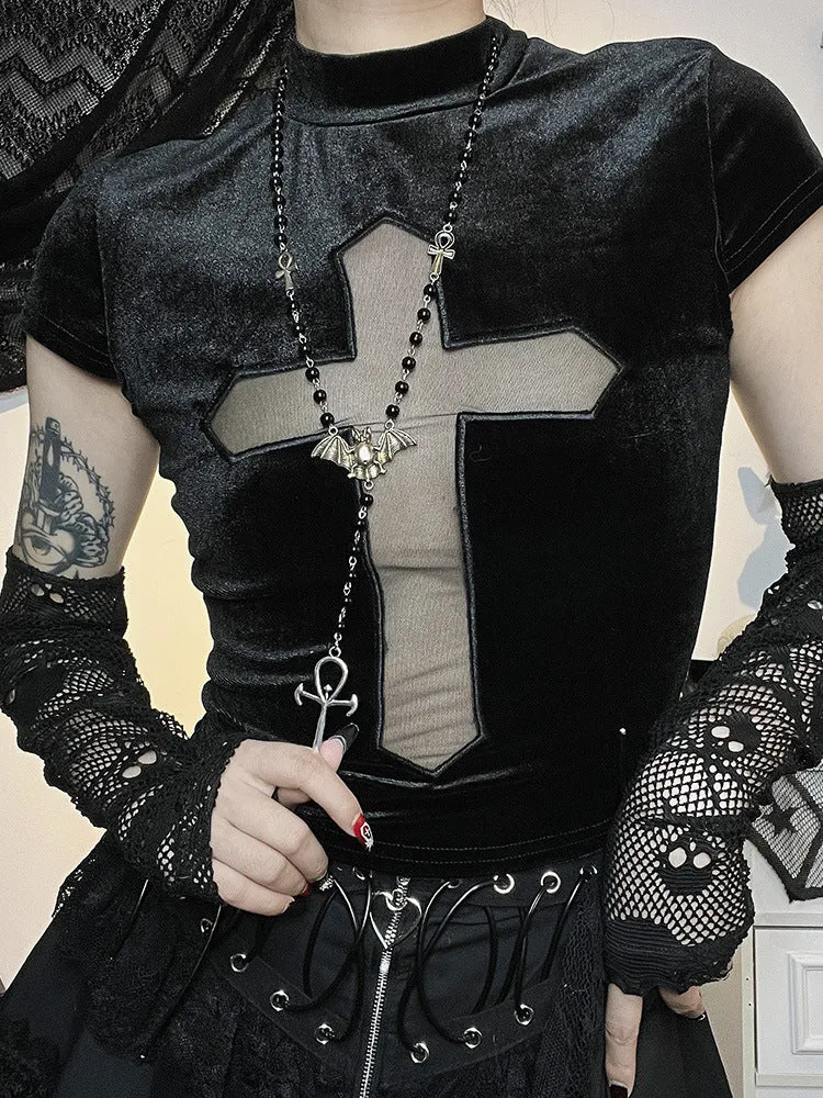 Mesh Cross Top