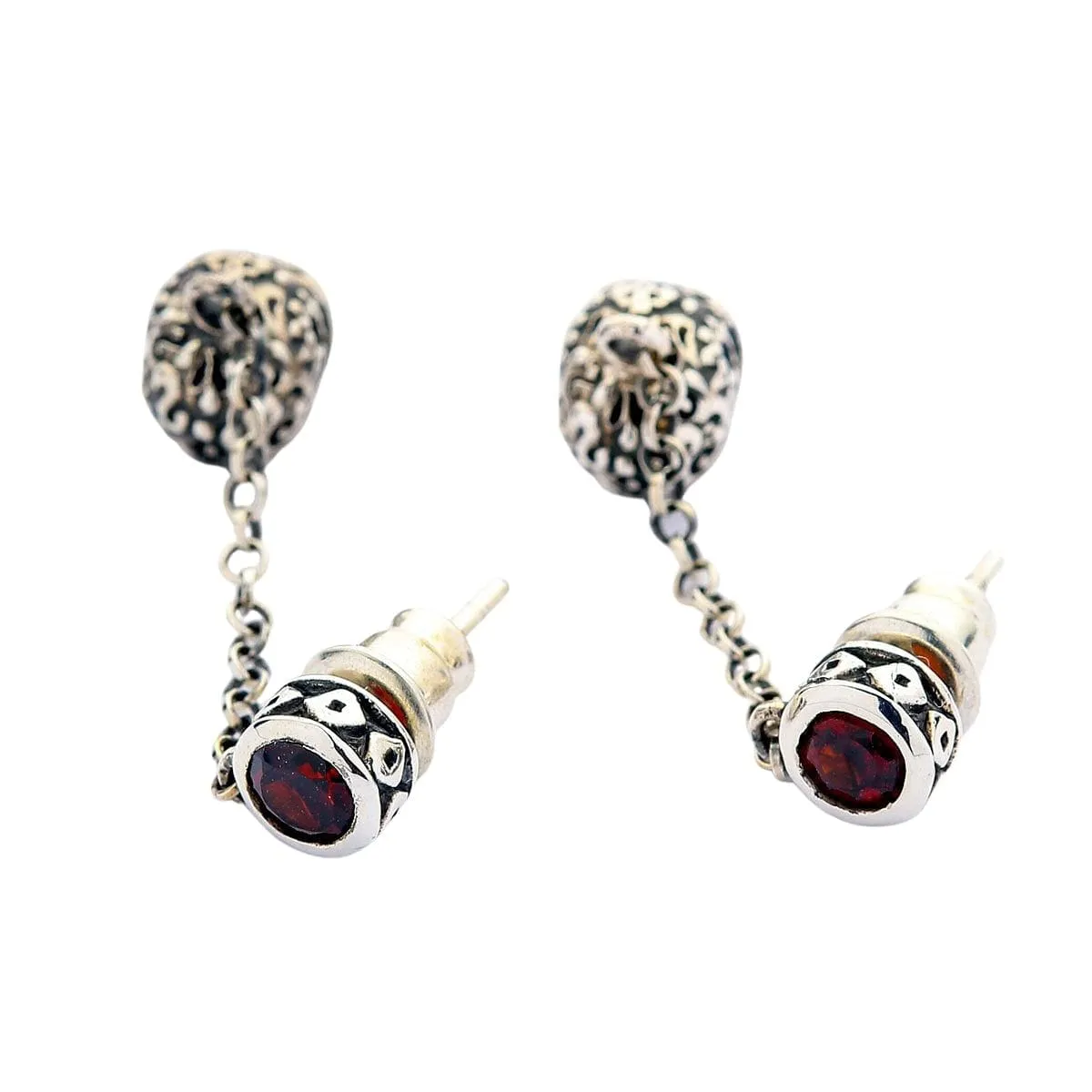 Mexican Sugar Skull Sterling Silver Earrings