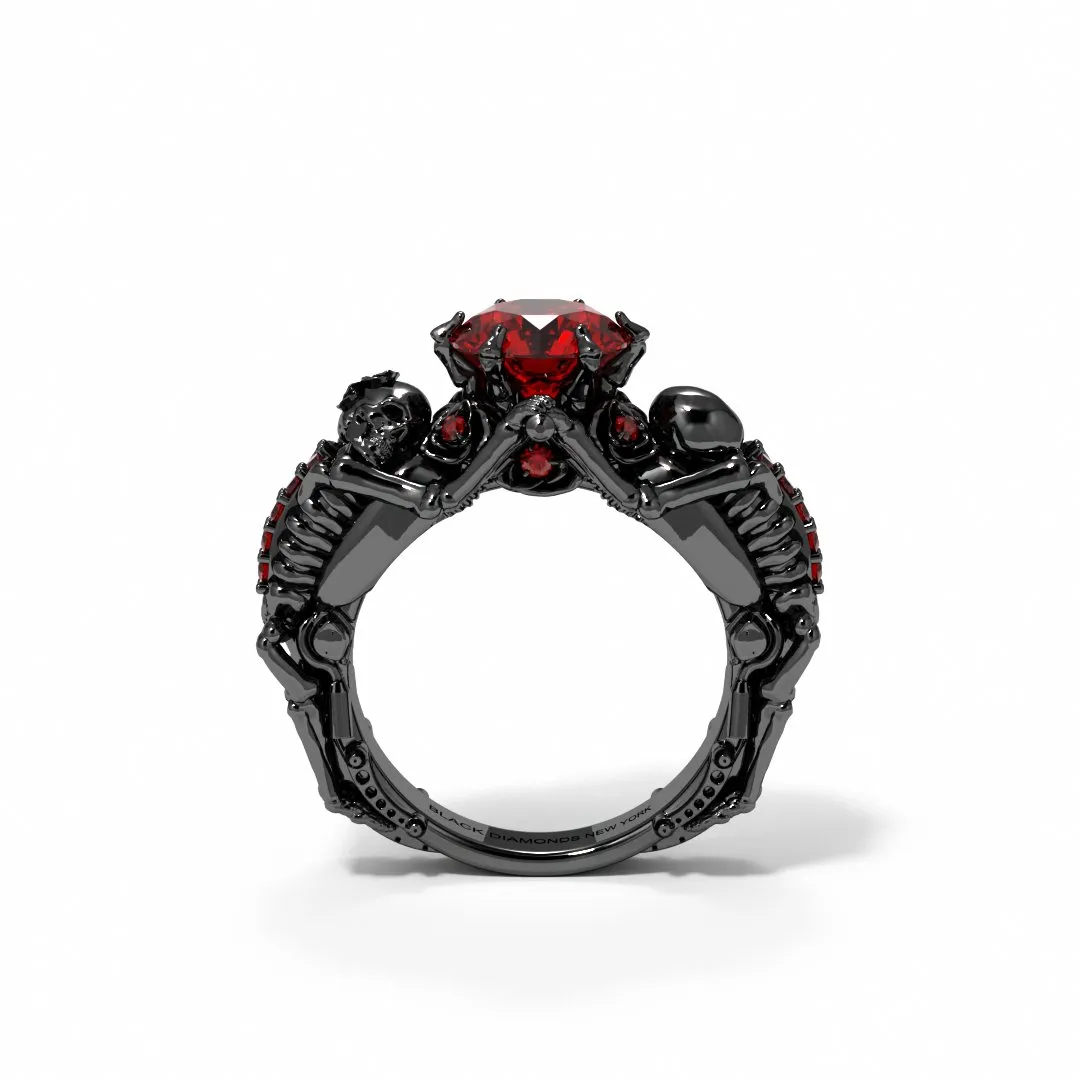 My Ride or Die Promise Ring (Biker Series)- 1.5 Ct Round Cut Diamond Gothic Ring