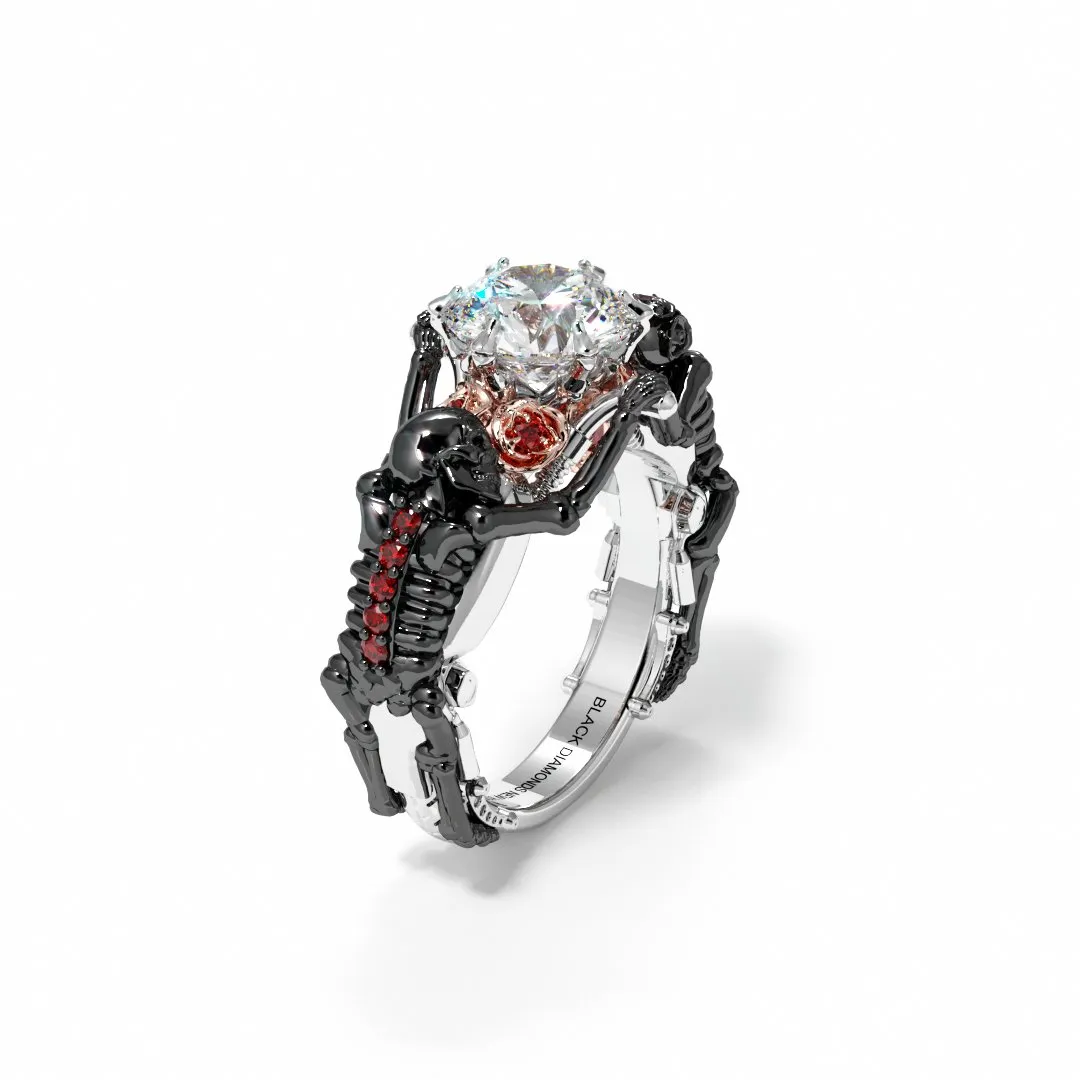 My Ride or Die Promise Ring (Biker Series)- 1.5 Ct Round Cut Diamond Gothic Ring