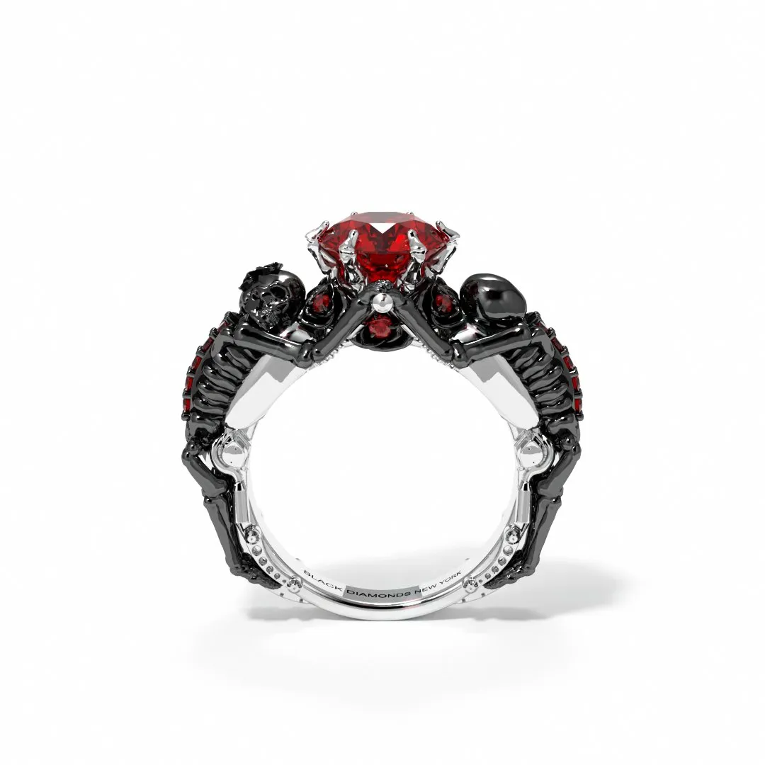 My Ride or Die Promise Ring (Biker Series)- 1.5 Ct Round Cut Diamond Gothic Ring