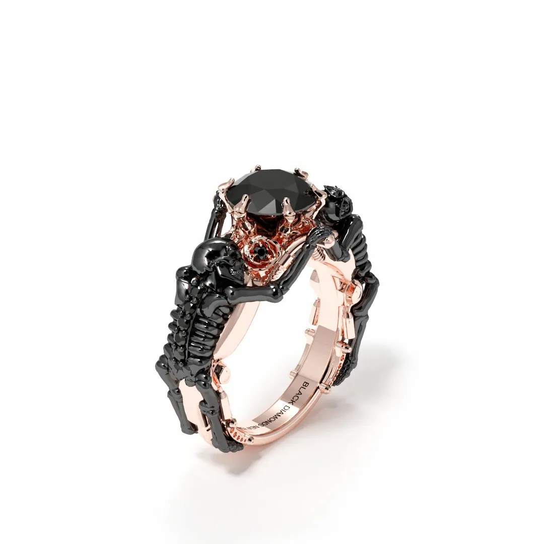 My Ride or Die Promise Ring (Biker Series)- 1.5 Ct Round Cut Diamond Gothic Ring