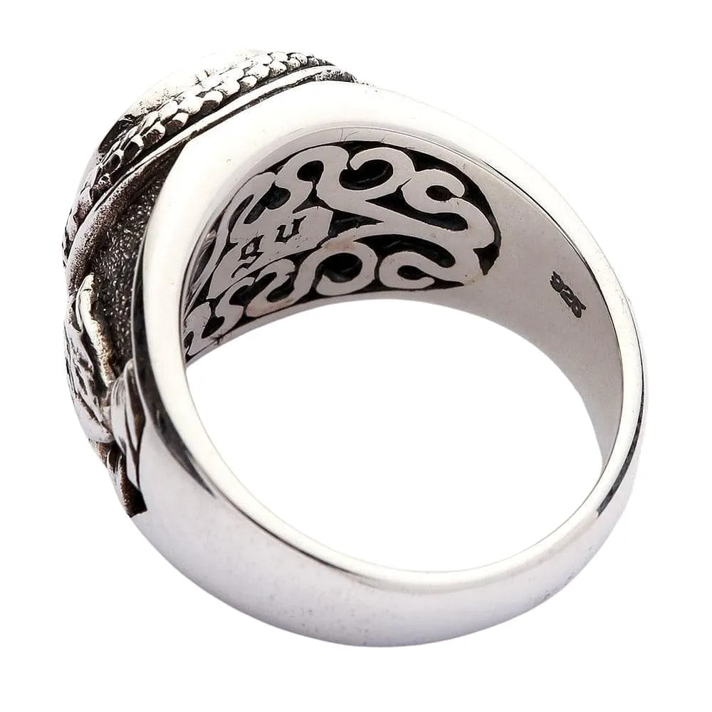 Mystic Topaz Praying Hands Sterling Silver Gothic Ring