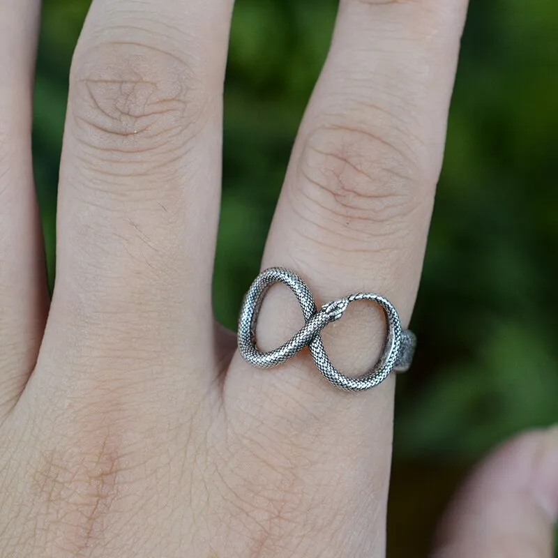Mystical Gothic Snake Open Adjustable Ring Pagan Witch Serpent Ring Spirit Occult Jewelry