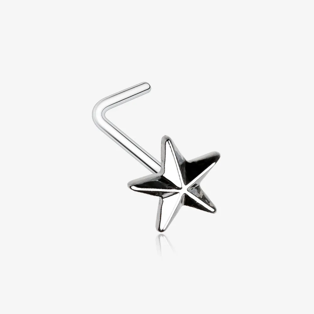 Nautical Star Icon L-Shaped Nose Ring