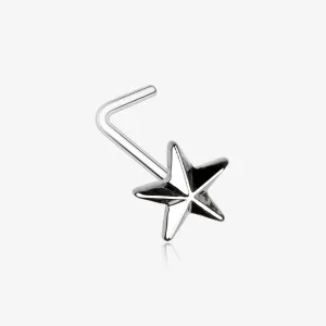 Nautical Star Icon L-Shaped Nose Ring