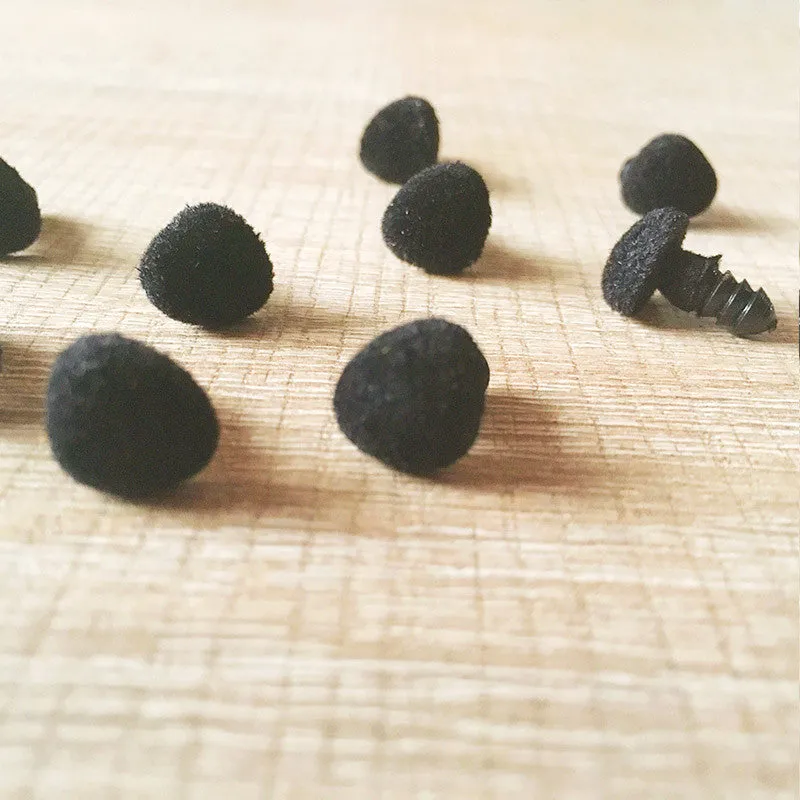 Needle felting supplies animal velour dog puppy nose 10 pieces 28mmx35mm Safety nose Animal nose Amigurumi nose Doll nose Stuffed Toy nose Doll Parts Plastic nose Black