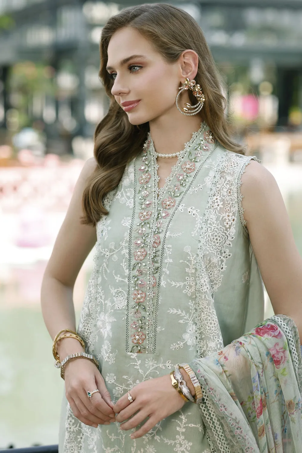 Noor by Saadia Asad | Eid Handwork Schiffli Laserkari '23 | D5-SABEENA