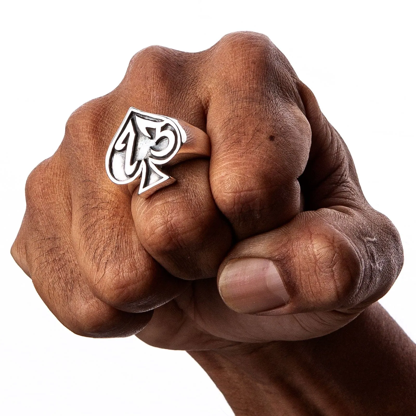 Number 13 Spade Sterling Silver Gothic Ring