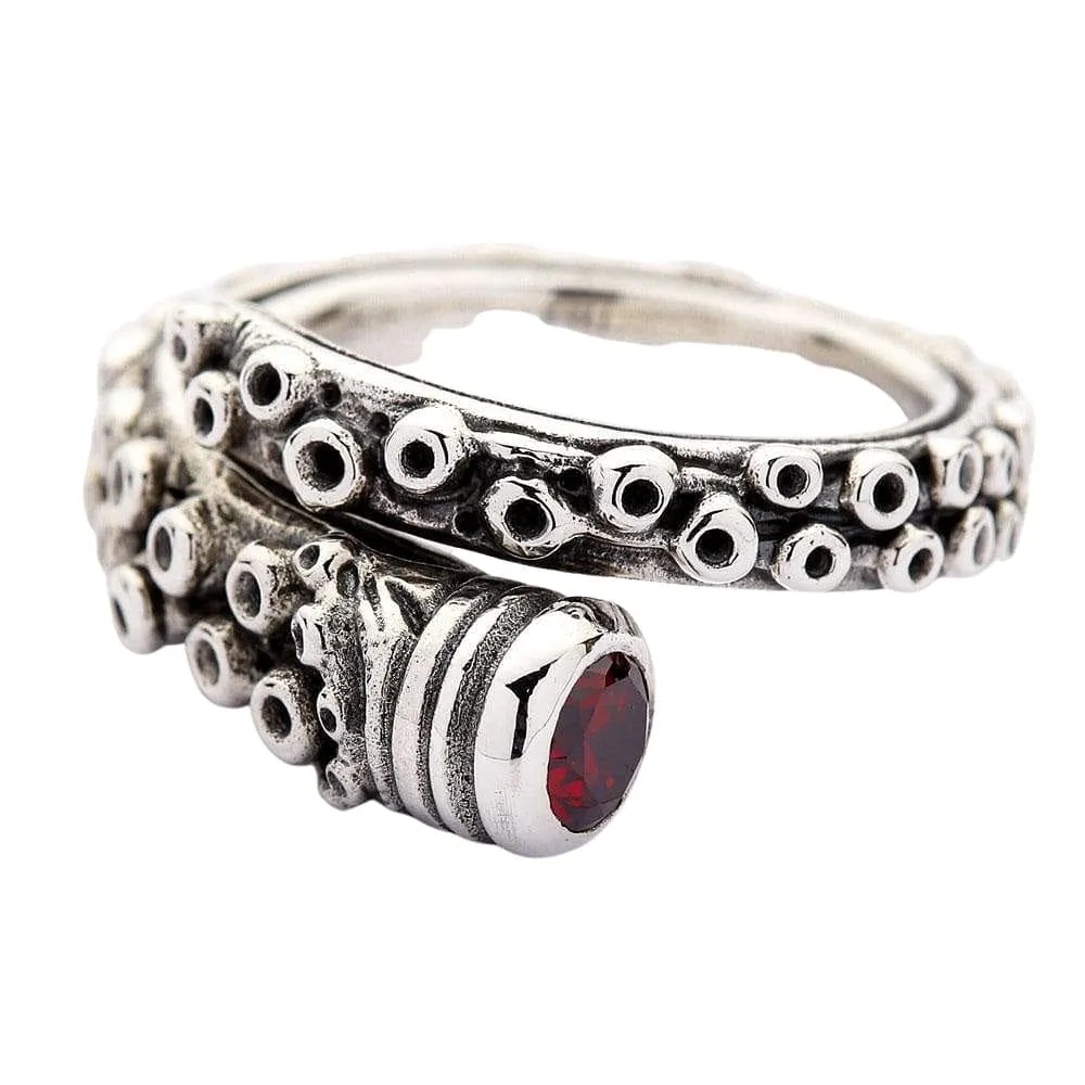 Octopus Tentacle Sterling Silver Gothic Ring