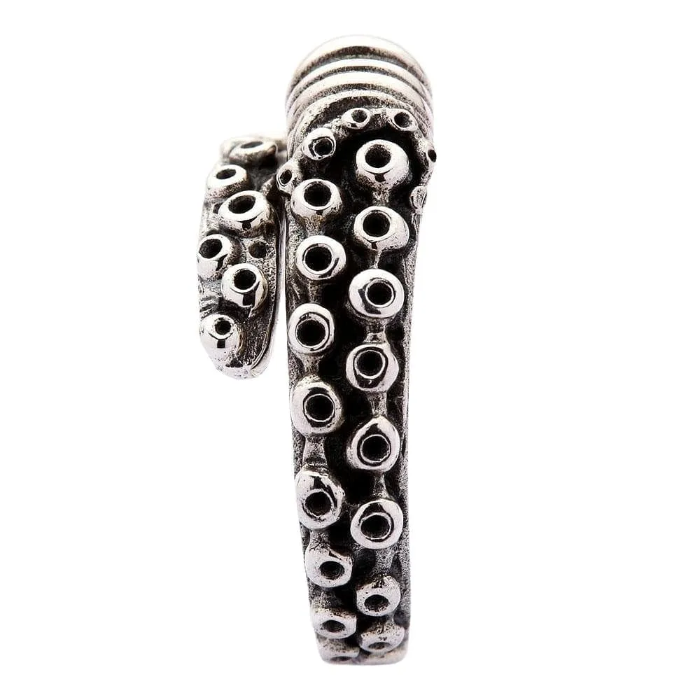 Octopus Tentacle Sterling Silver Gothic Ring