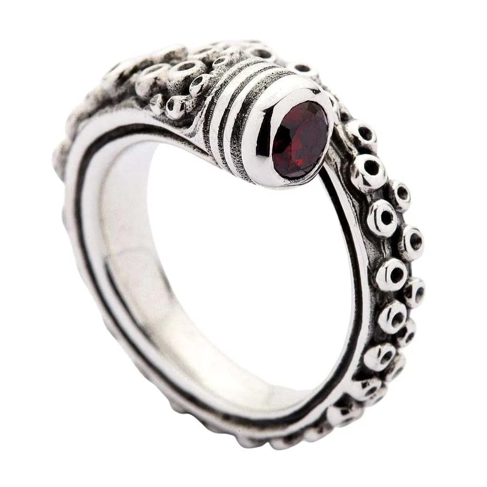 Octopus Tentacle Sterling Silver Gothic Ring