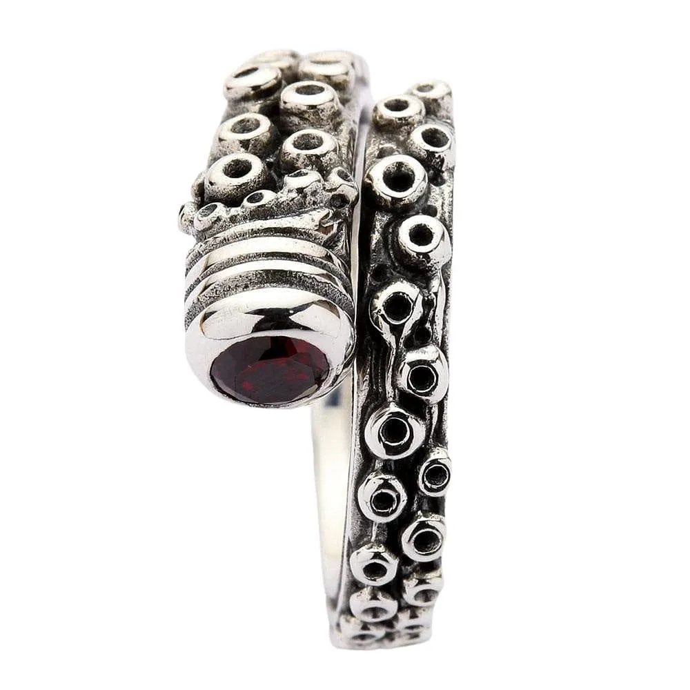 Octopus Tentacle Sterling Silver Gothic Ring