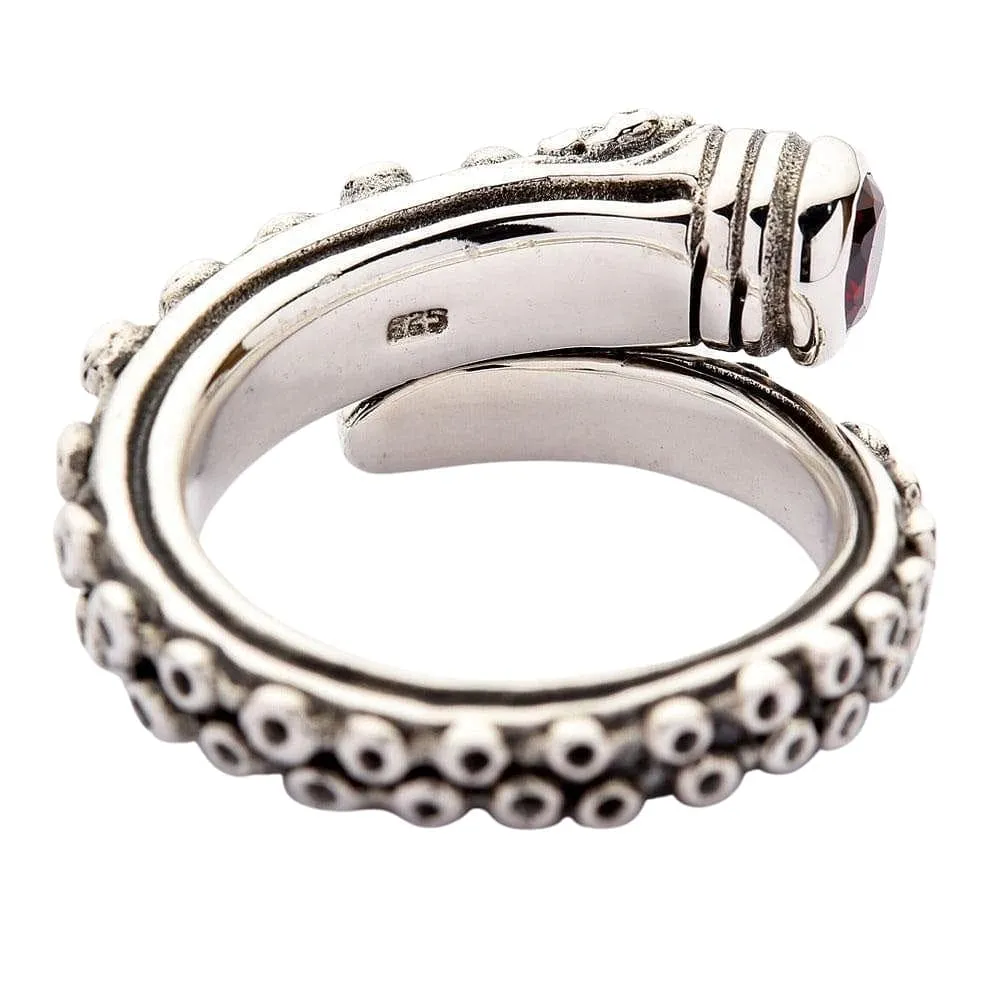 Octopus Tentacle Sterling Silver Gothic Ring
