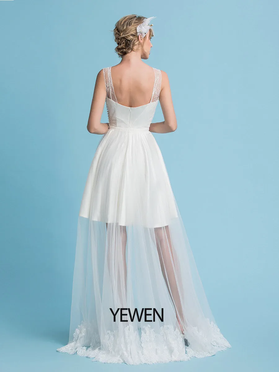 Off White Bohemian Bridal Gown Minimalist Boho Beach Wedding Dress
