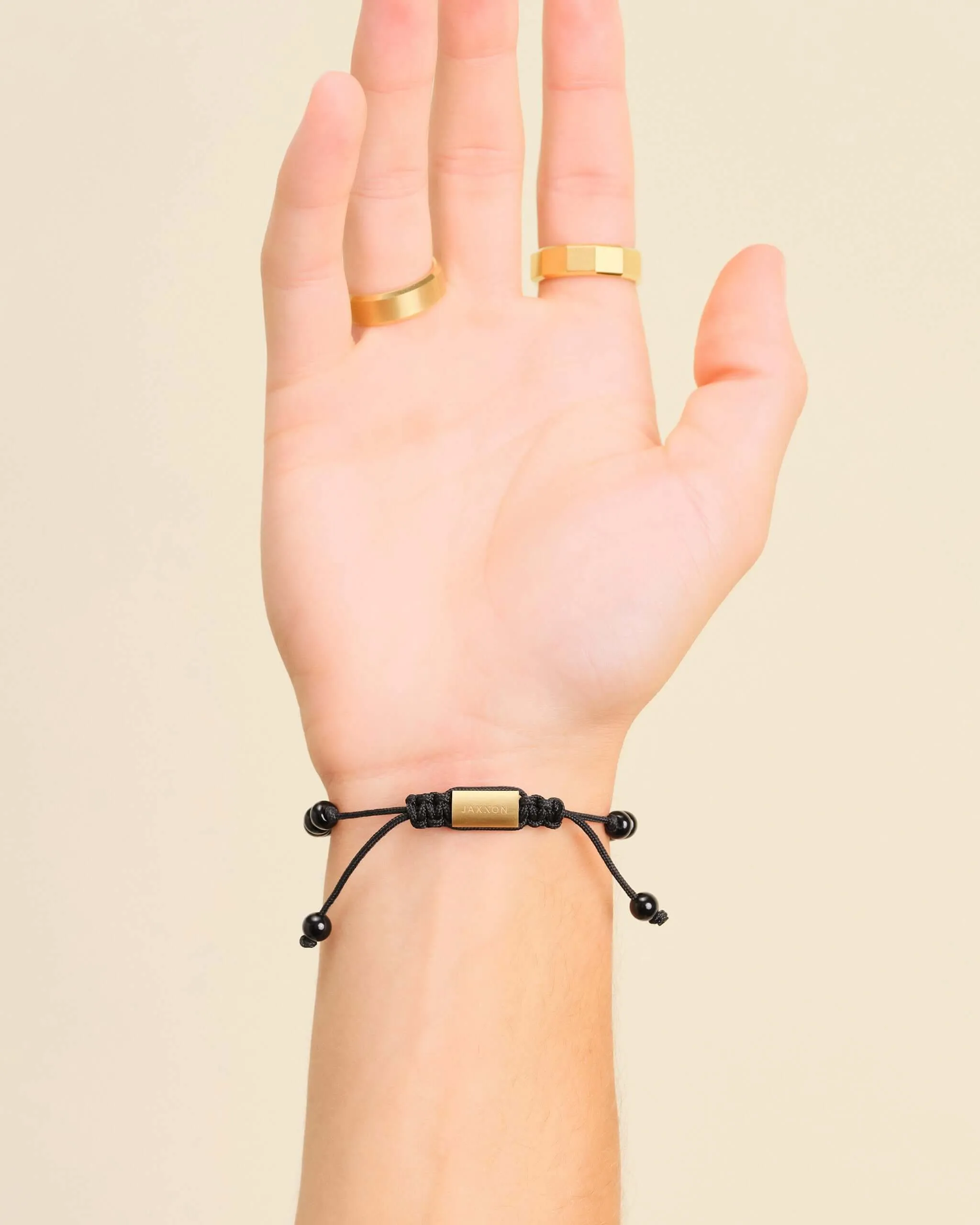 Onyx Beaded Bracelet - Gold