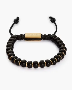 Onyx Beaded Bracelet - Gold