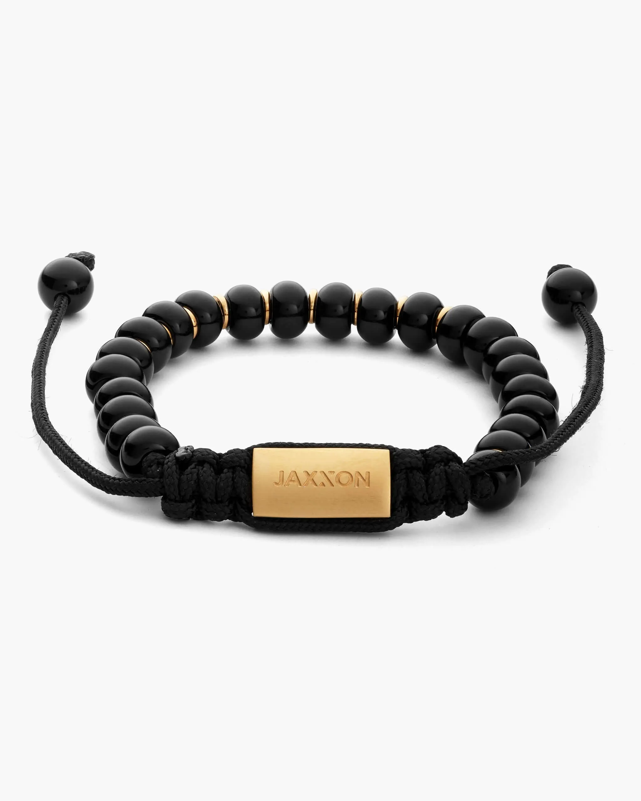 Onyx Beaded Bracelet - Gold