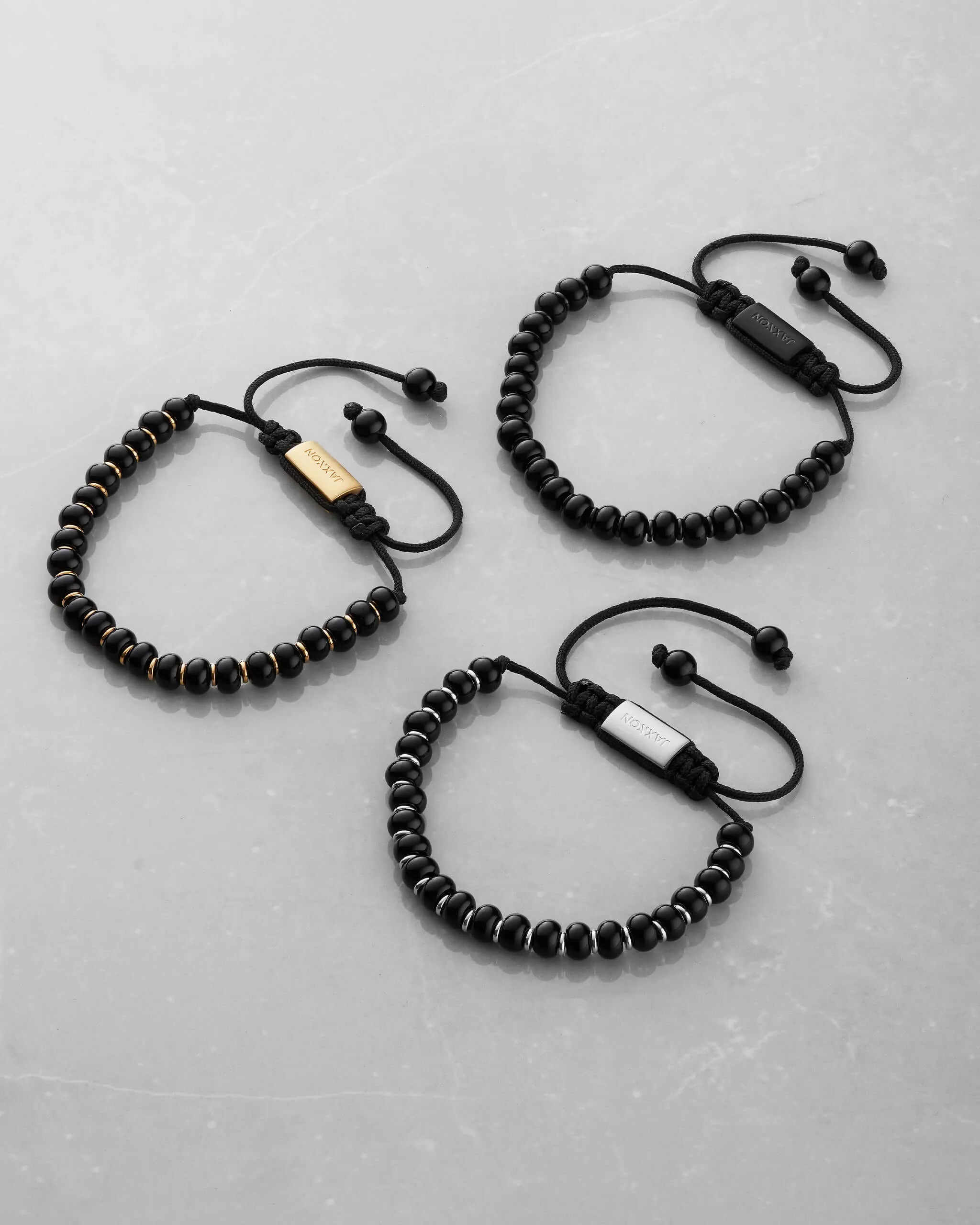 Onyx Beaded Bracelet - Gold