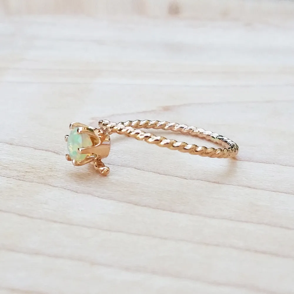 Opal Gold Ring Unique Cute Rings Handmade
