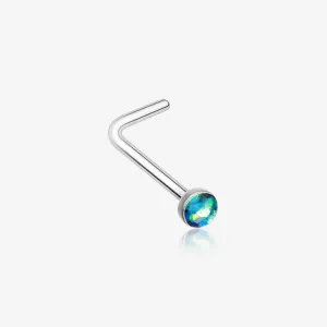 Opal Sparkle L-Shaped Nose Ring