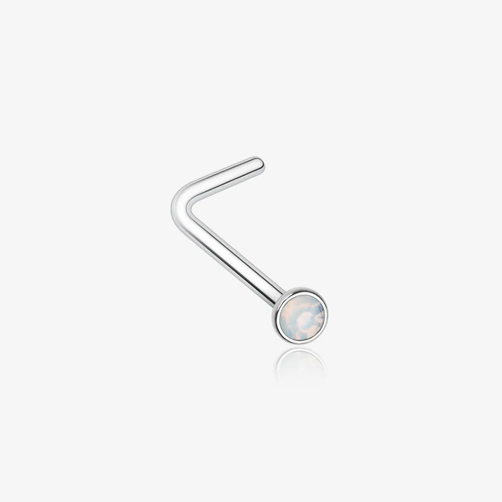 Opalite Gem Sparkle L-Shaped Nose Ring