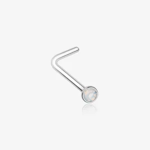 Opalite Gem Sparkle L-Shaped Nose Ring