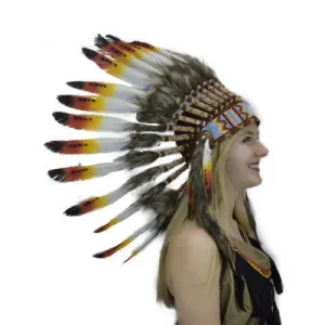 Orange Tipped Feather Headdress