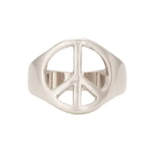 Peace Out Silver Peace Sign Ring