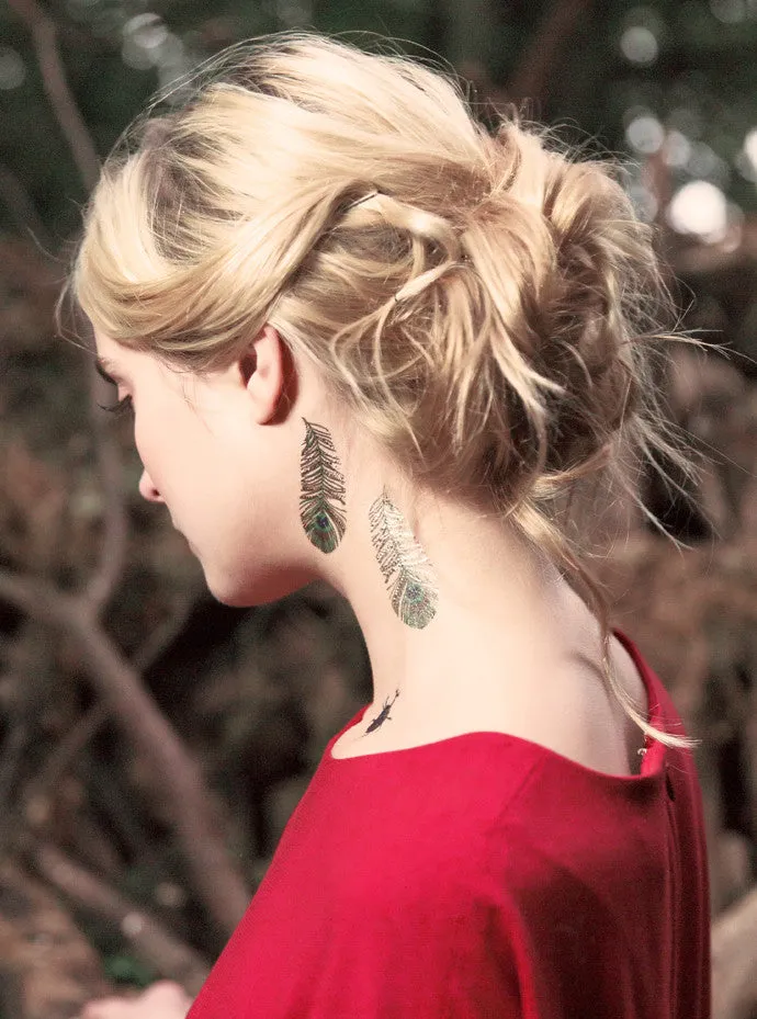 Peacock Feather Temporary Tattoo