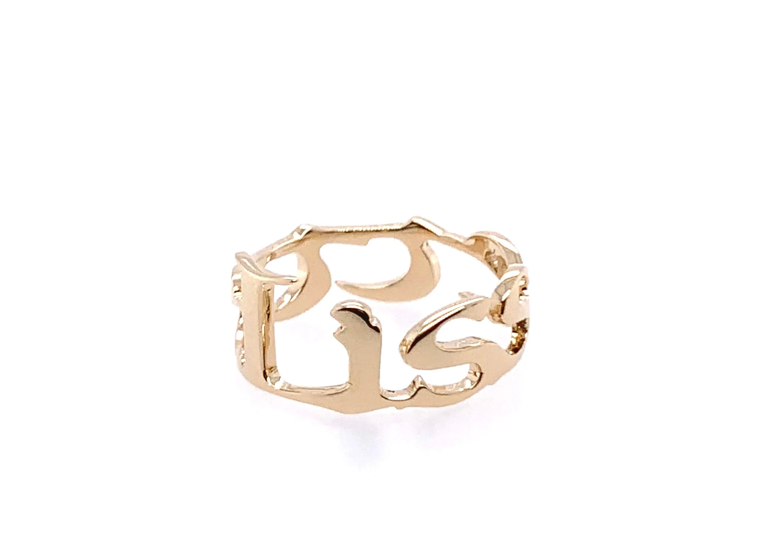 Personalized Gothic Gold Name Ring