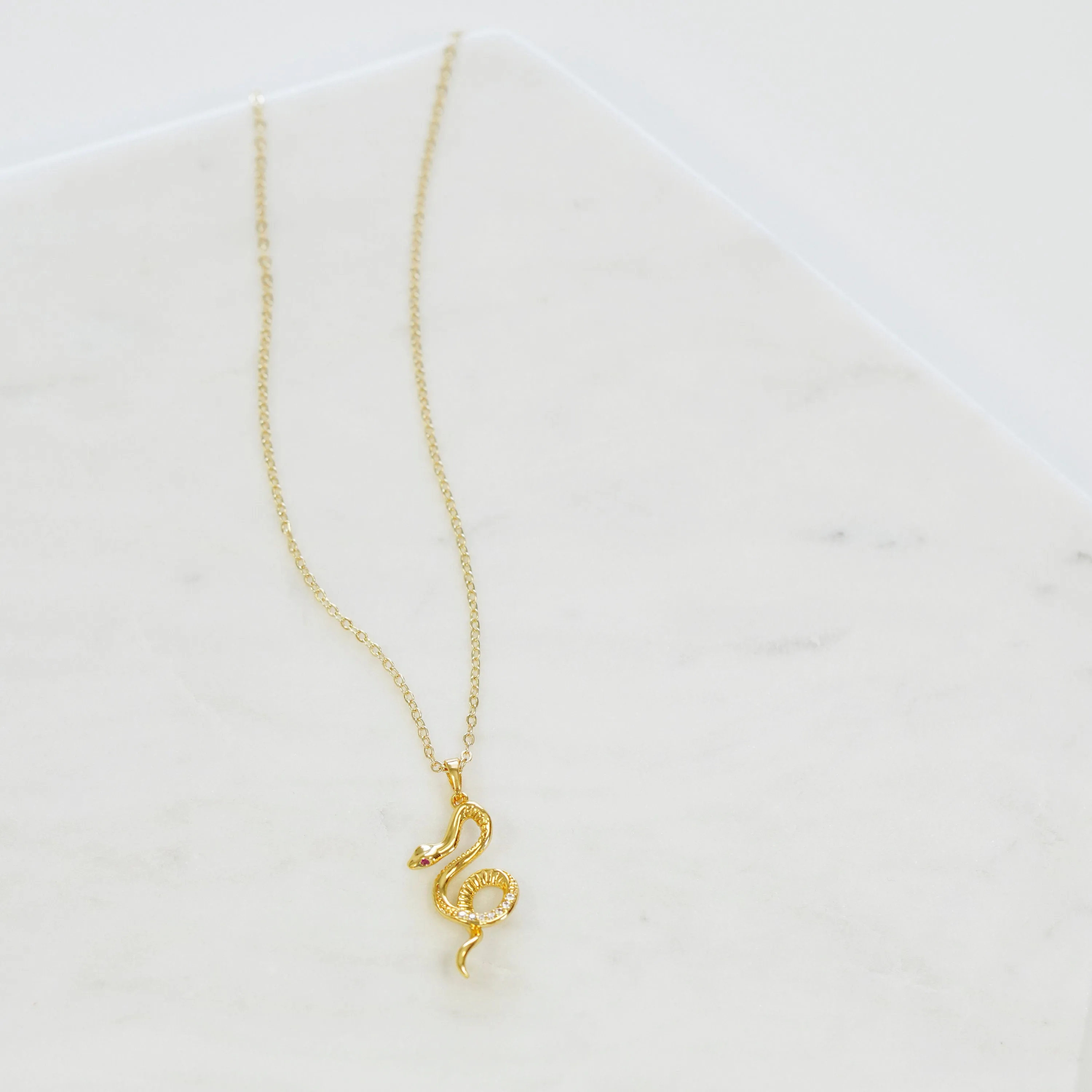 Phoebe Cubic Zirconia Snake Necklace