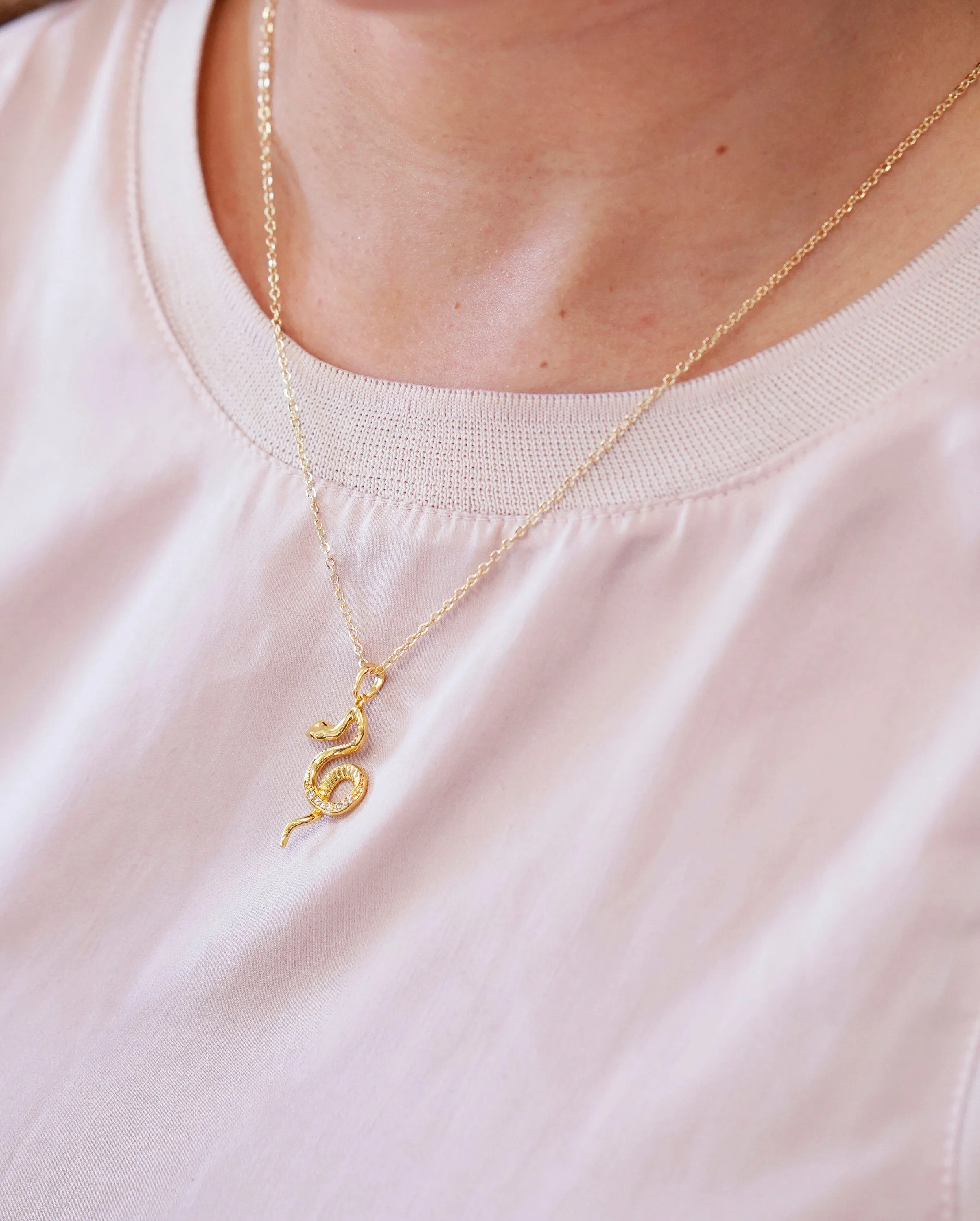 Phoebe Cubic Zirconia Snake Necklace