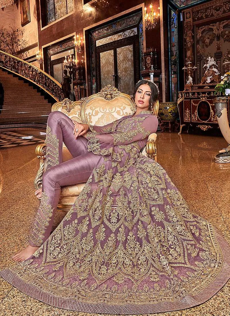 Pink and Gold Heavy Embroidered Lehenga