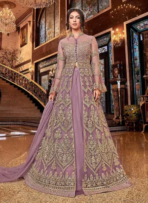 Pink and Gold Heavy Embroidered Lehenga