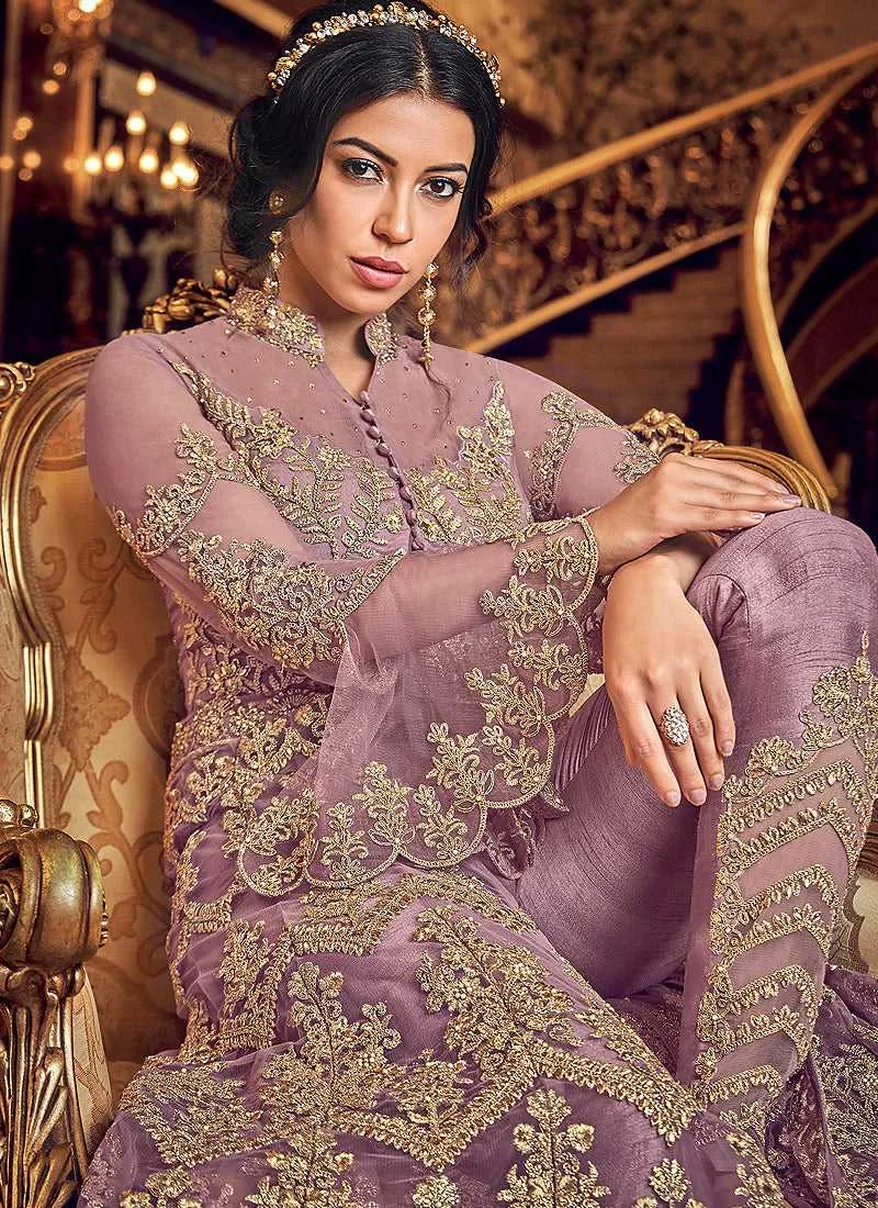 Pink and Gold Heavy Embroidered Lehenga