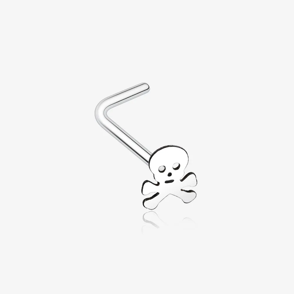 Pirate Skull L-Shaped Nose Ring