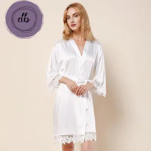 Premium Rose Lace Satin 3031 White